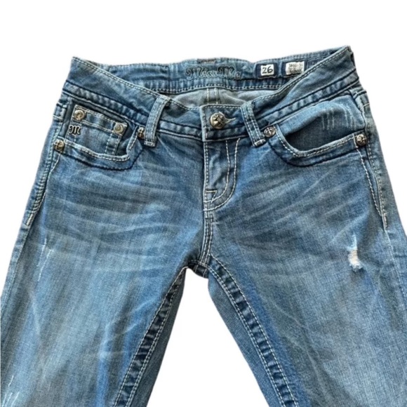 Miss Me Women’s Distressed Embroidered Skinny Jeans Size 26 - Picture 4 of 10